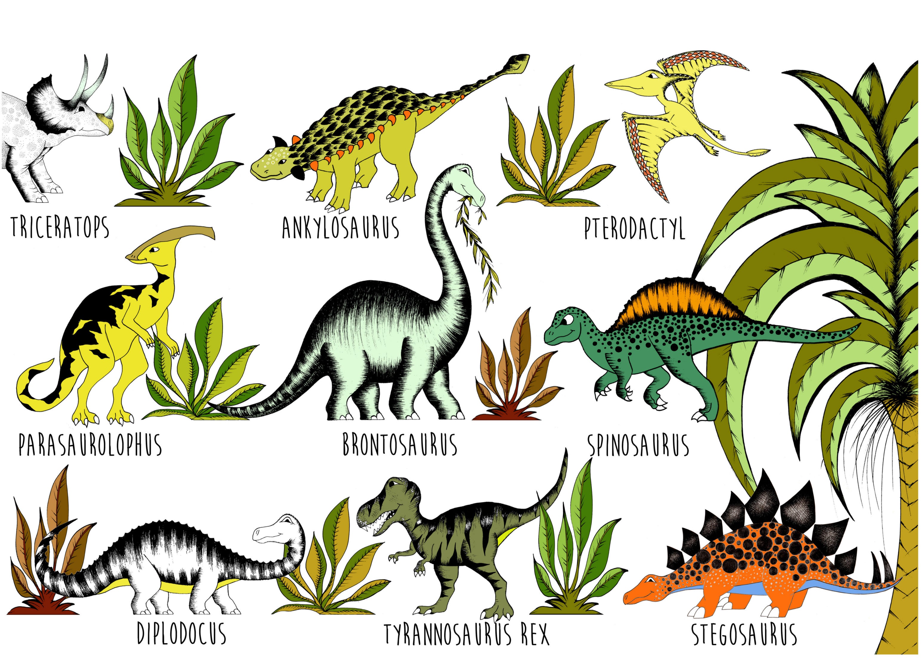 dinosaur chart with names