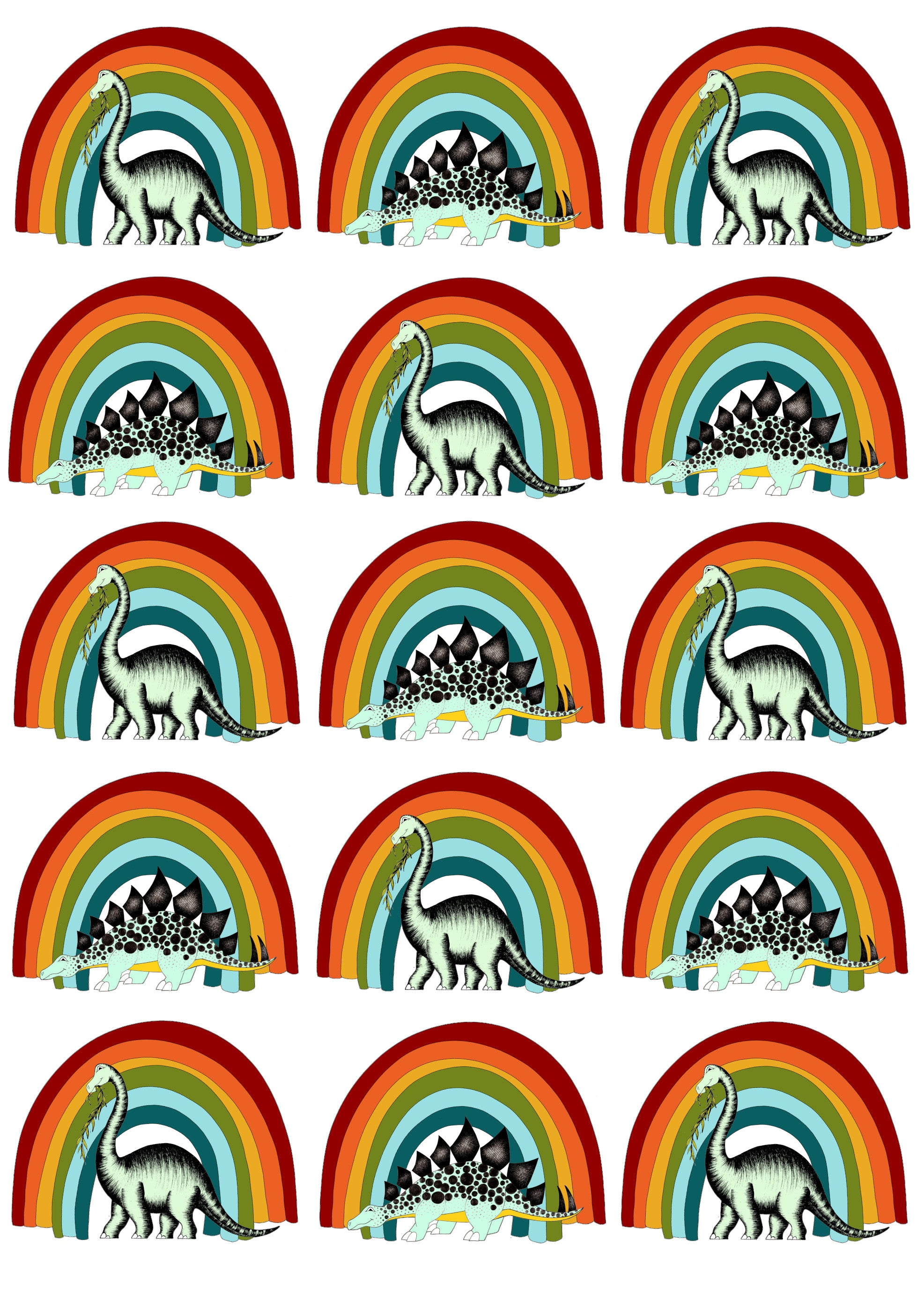 Decal Mini - Dinosaur Rainbow