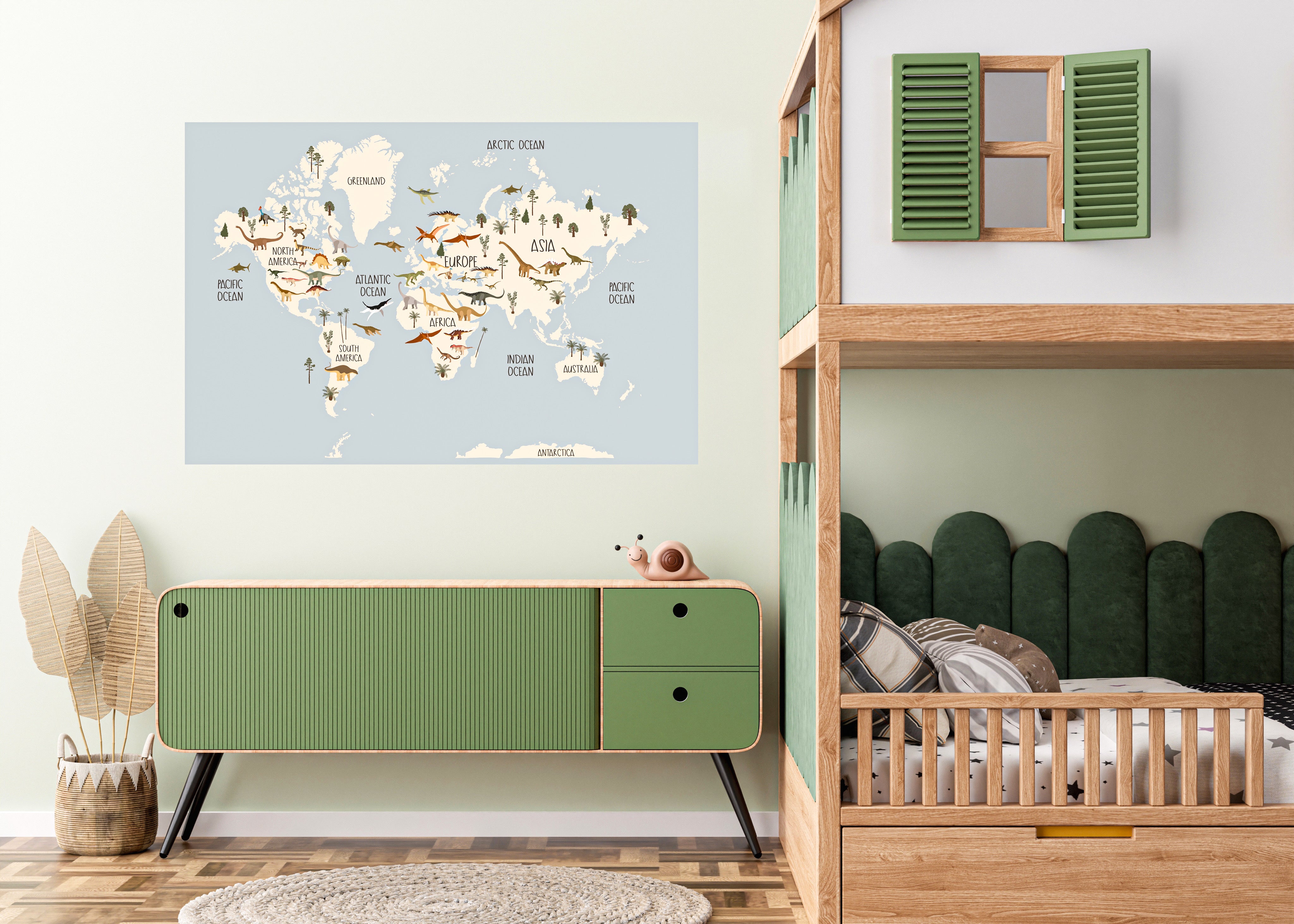 Decals - Dinosaur World Map