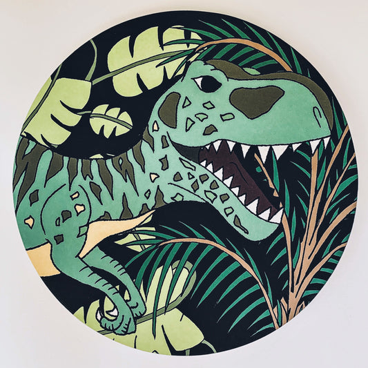 Wooden Dinosaur Plaque - Jungle Giganotosaurus Head