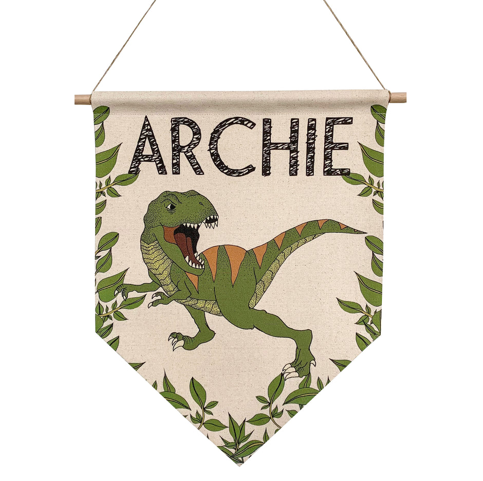 Personalised Dinosaur Name Print Banners – Dino Raw