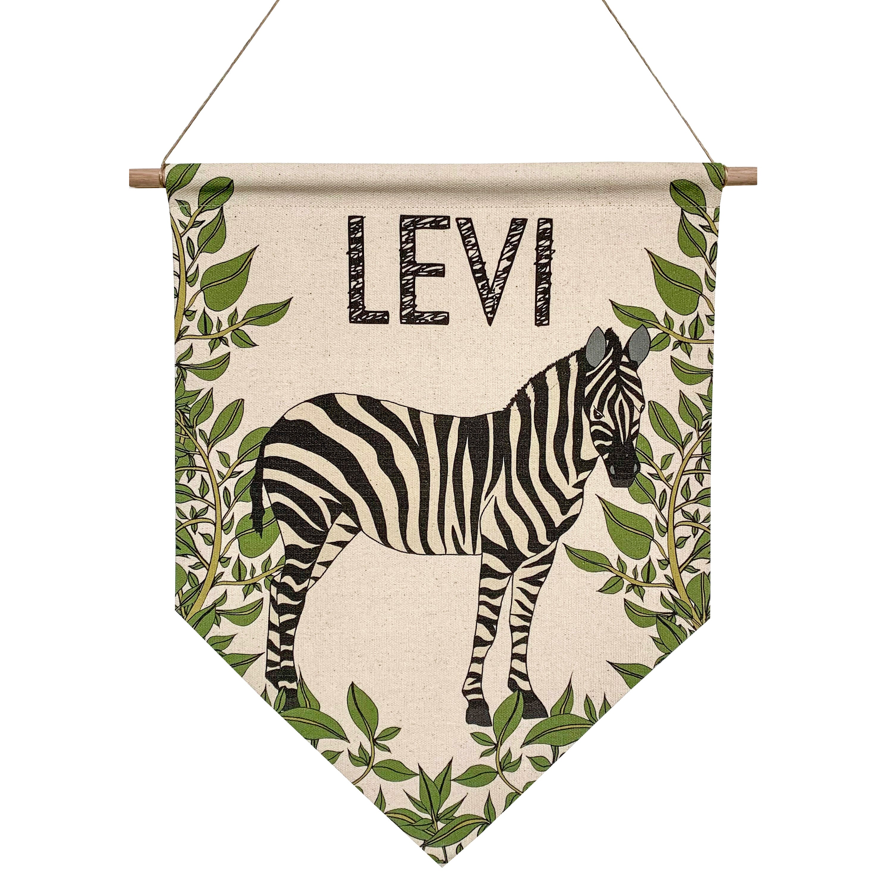 Personalised SAFARI Name Banner - Zebra