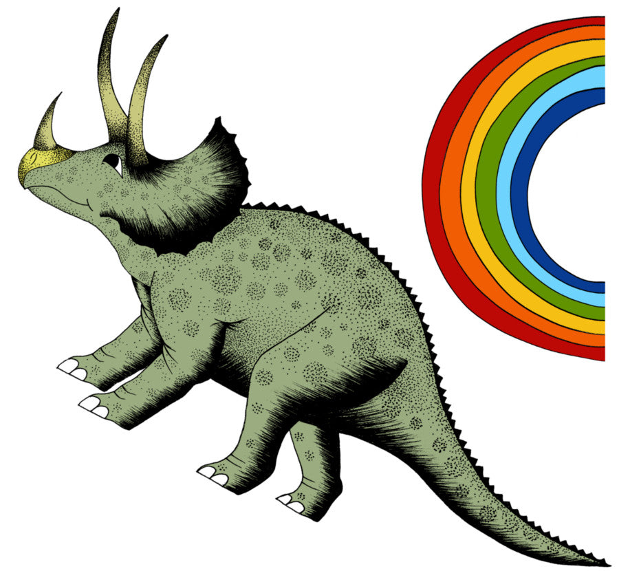 Decals - Single Dinosaur + Rainbow