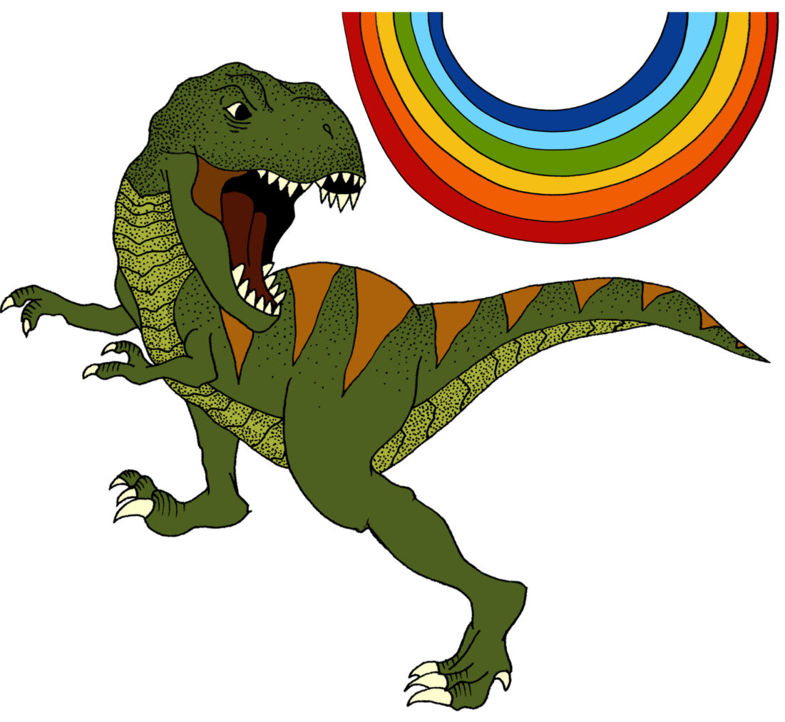 Decals - Single Dinosaur + Rainbow