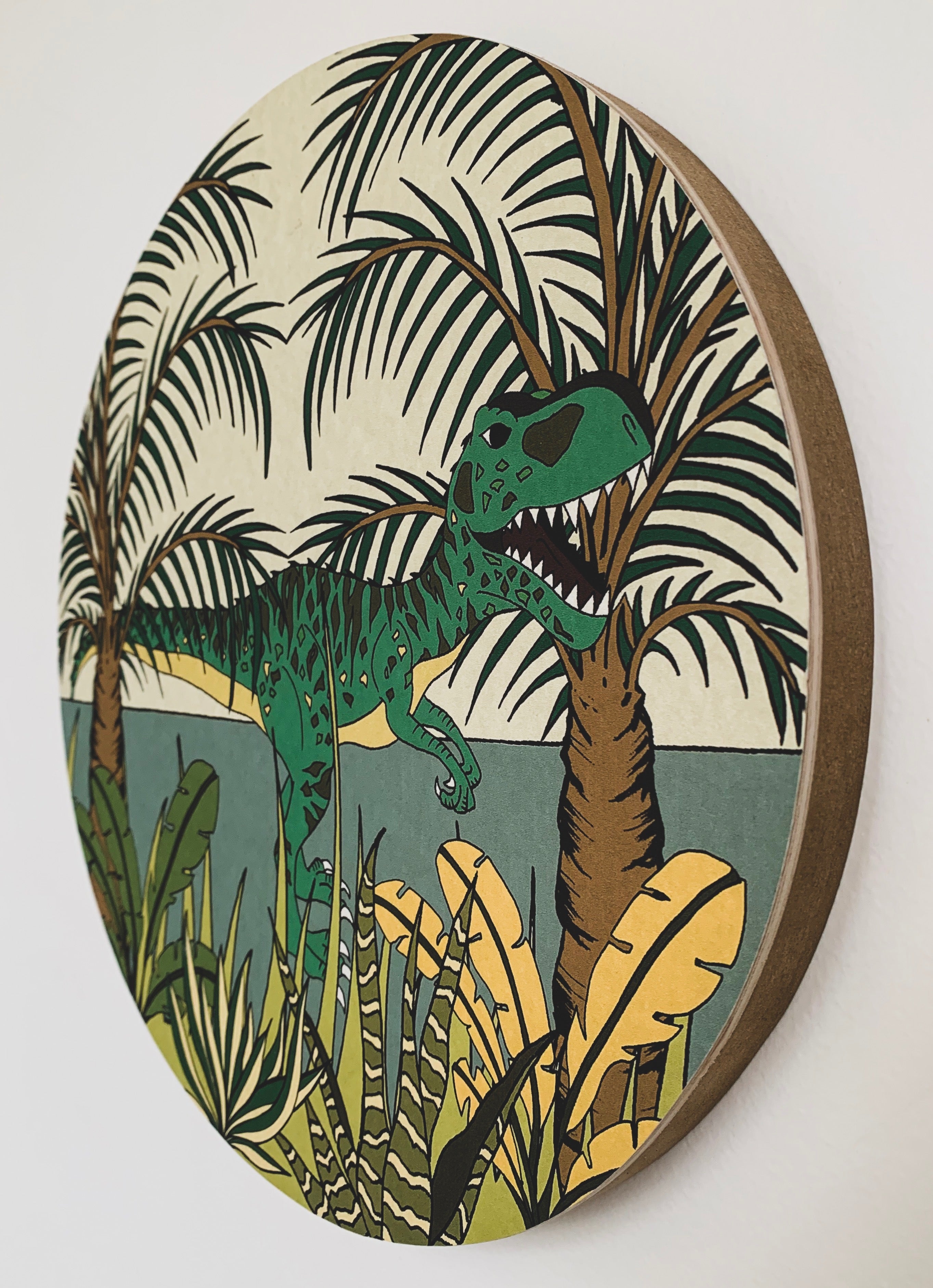 Wooden Dinosaur Plaque - Giganotosaurus Jungle